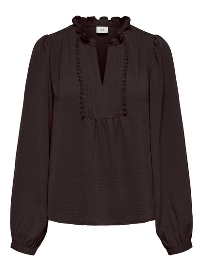 Jdyrachel Life L/s Pintuck Top Wvn Noos Brun