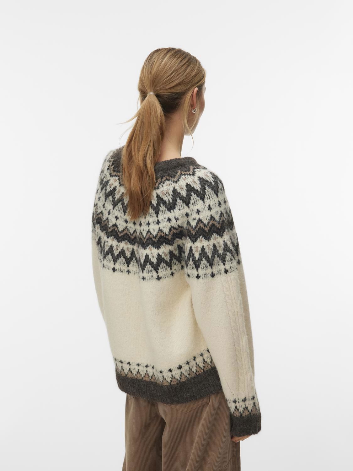 Vmjuliana Ls O-Neck Pullover Boo Grå