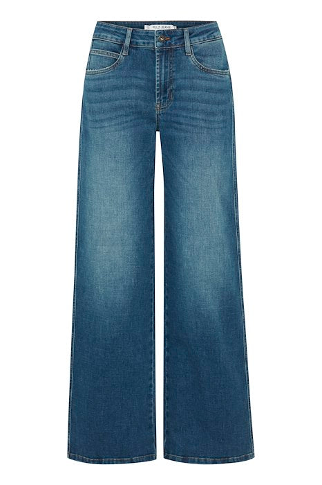 PZATHENA HW JEANS WIDE LEG Jeansblå