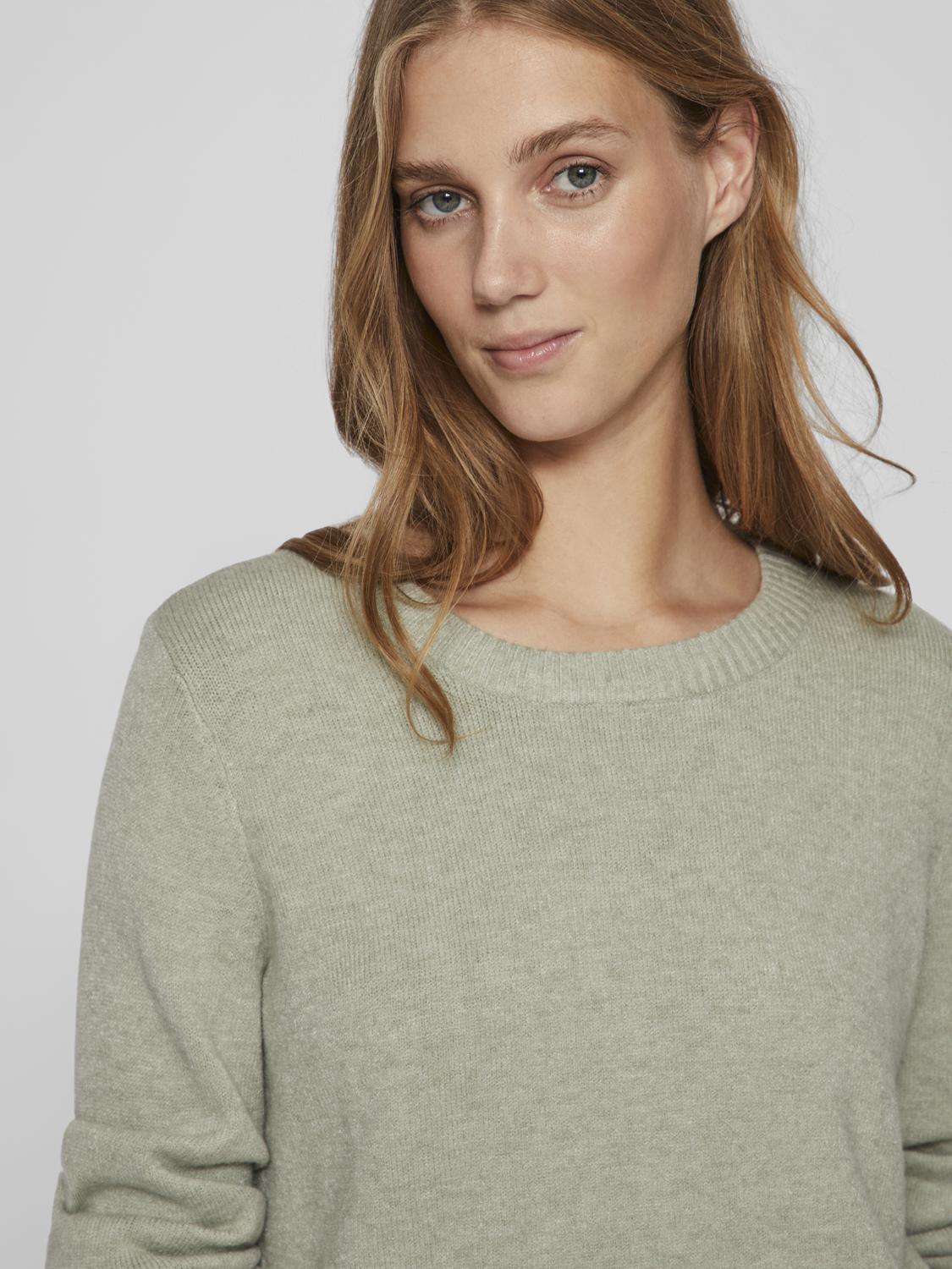 VIRIL O-NECK L/S  KNIT TOP - NOOS Oil Green