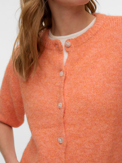 Vmkara 2/4 O-Neck Button Cardigan Exp Oransje