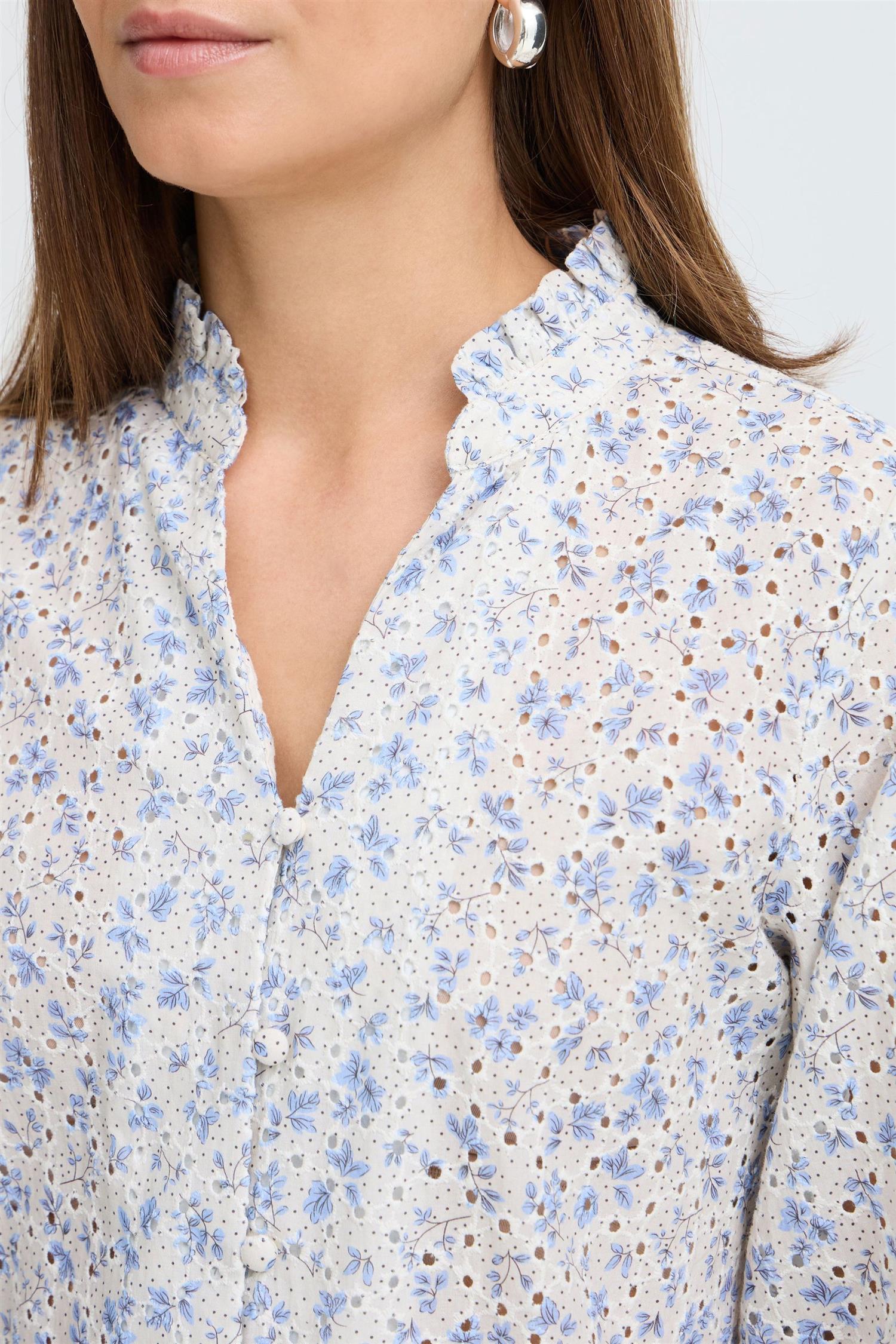 Pzdolores 3/4 Sl Blouse Blå