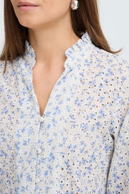Pzdolores 3/4 Sl Blouse Blå
