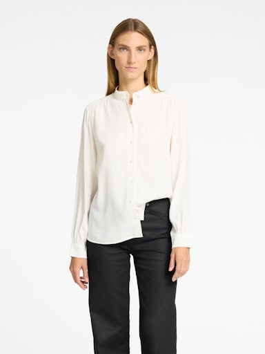 SLFSHEENA LS HIGH COLLAR SHIRT B Snow White