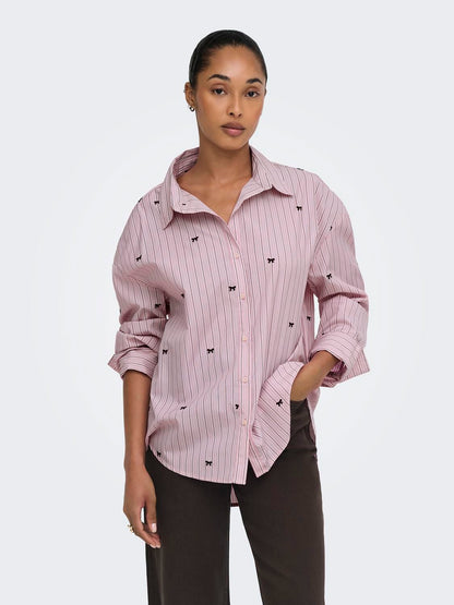 Onloregon Zeidi Ls Bow Shirt Noos Wvn Rosa