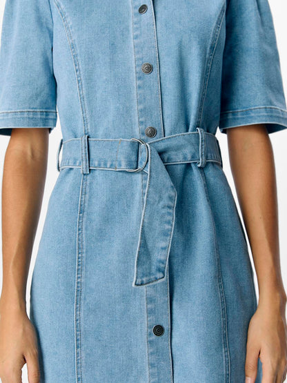 OBJCAROL DENIM DRESS REP Lyseblå