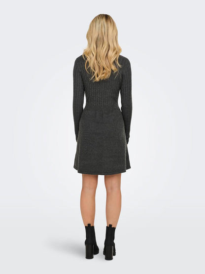 Onlfia Ls Cable Dress Knt Noos Grå