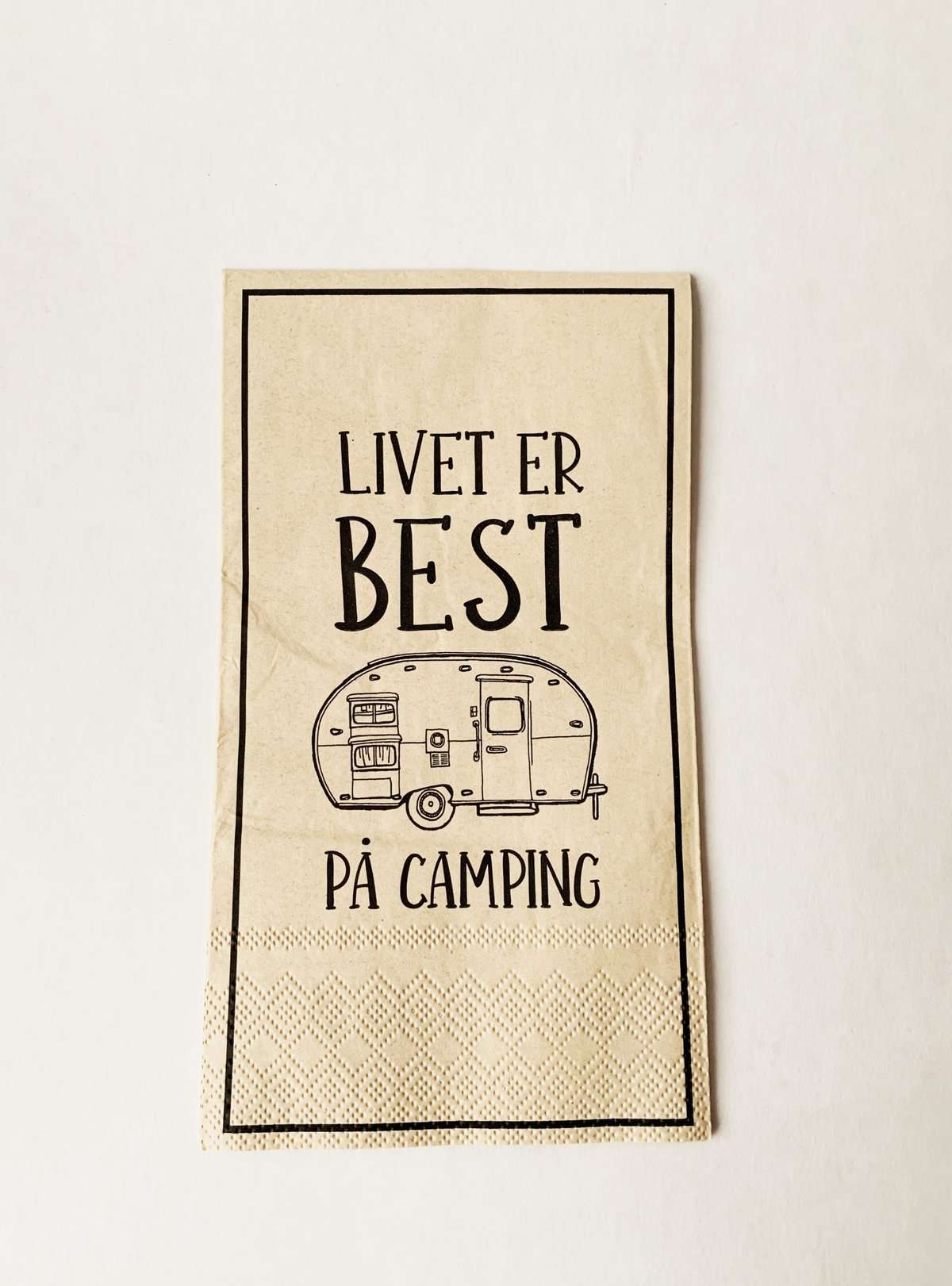 SERVIETT «livet er best på camping»