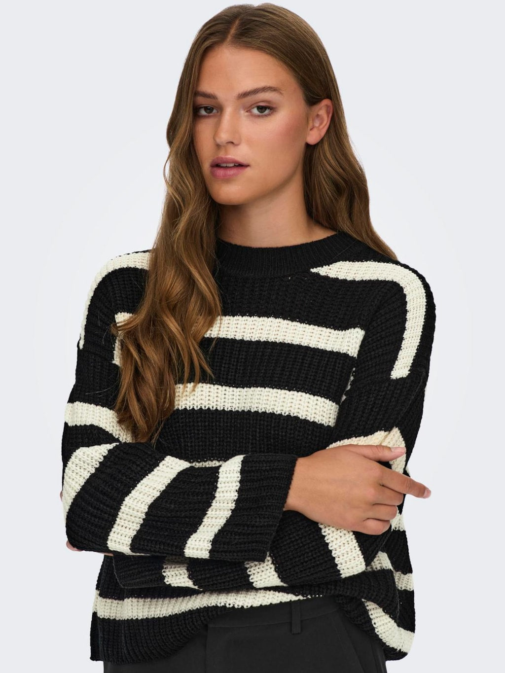 JDYJUSTY L/S STRIPE PULLOVER Svart