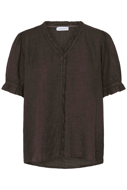Sbfontanelle Ss Flounce Blouse Brun