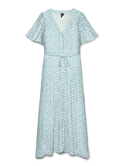 Vmalba Ss Calf Dress Wvn Noos Blå