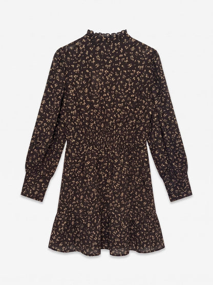 Awnoelle Ls High Neck Short Dress Brun