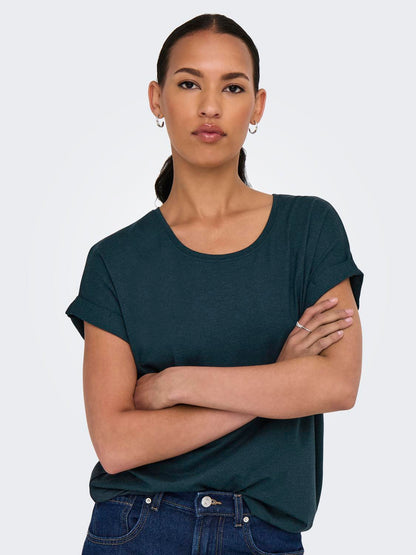 ONLMOSTER S/S O-NECK TOP NOOS JRS Mørketurkis