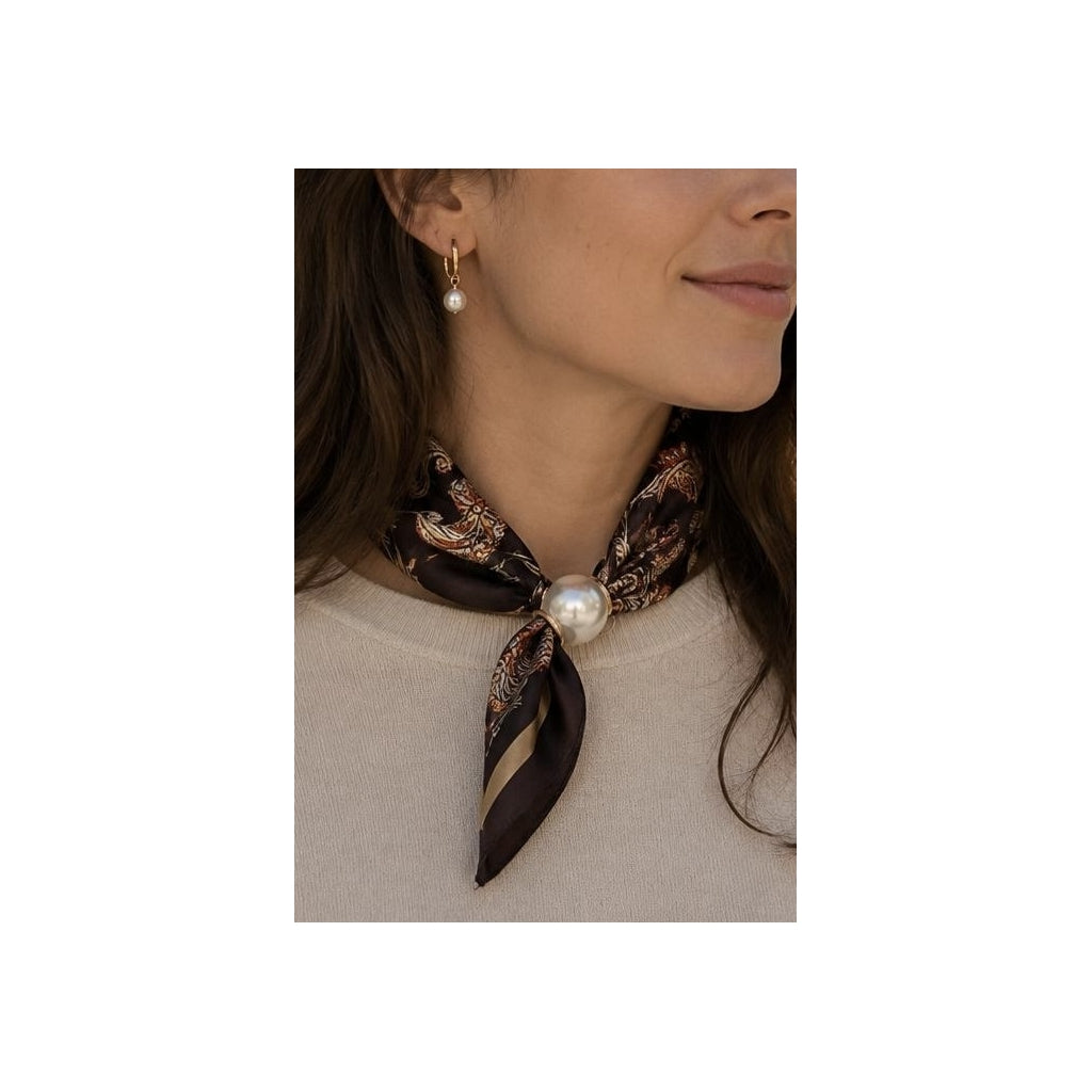 SCARF SMALL PAISLEY&amp;PEARL Brun