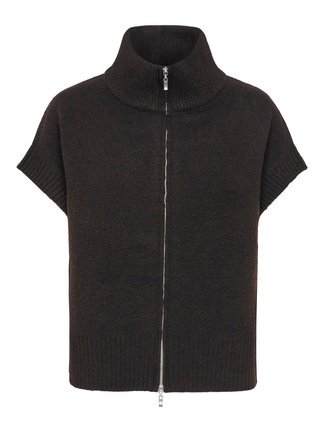 Jdylea S/l Hn 2way Zip Vest Knt Noos Brun