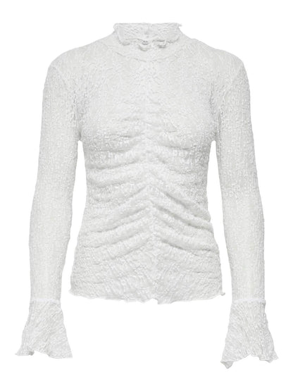 Jdylala L/s High Neck Lace Top Jrs Hvit