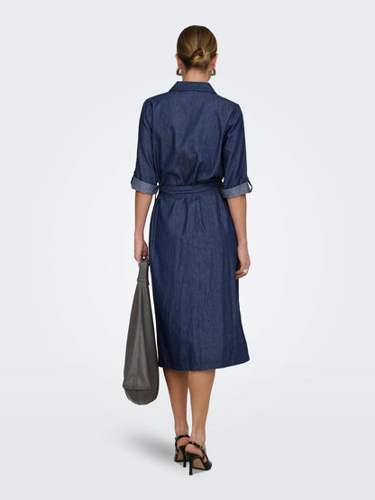 Jdykai 3/4 Midi Shirt Dress Wvn Dia Blå