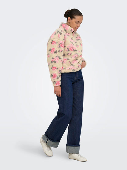 Onlnew Janne L/s Half Zip Box Swt Grå