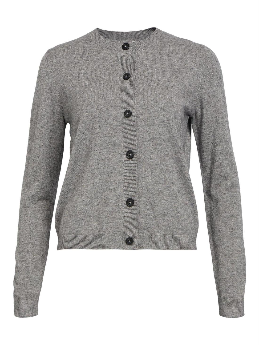 OBJTHESS L/S SHORT CARDIGAN Grå