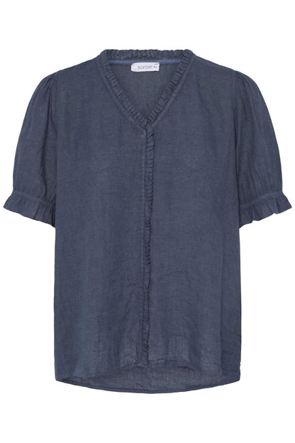 Sbfontanelle Ss Flounce Blouse Marine