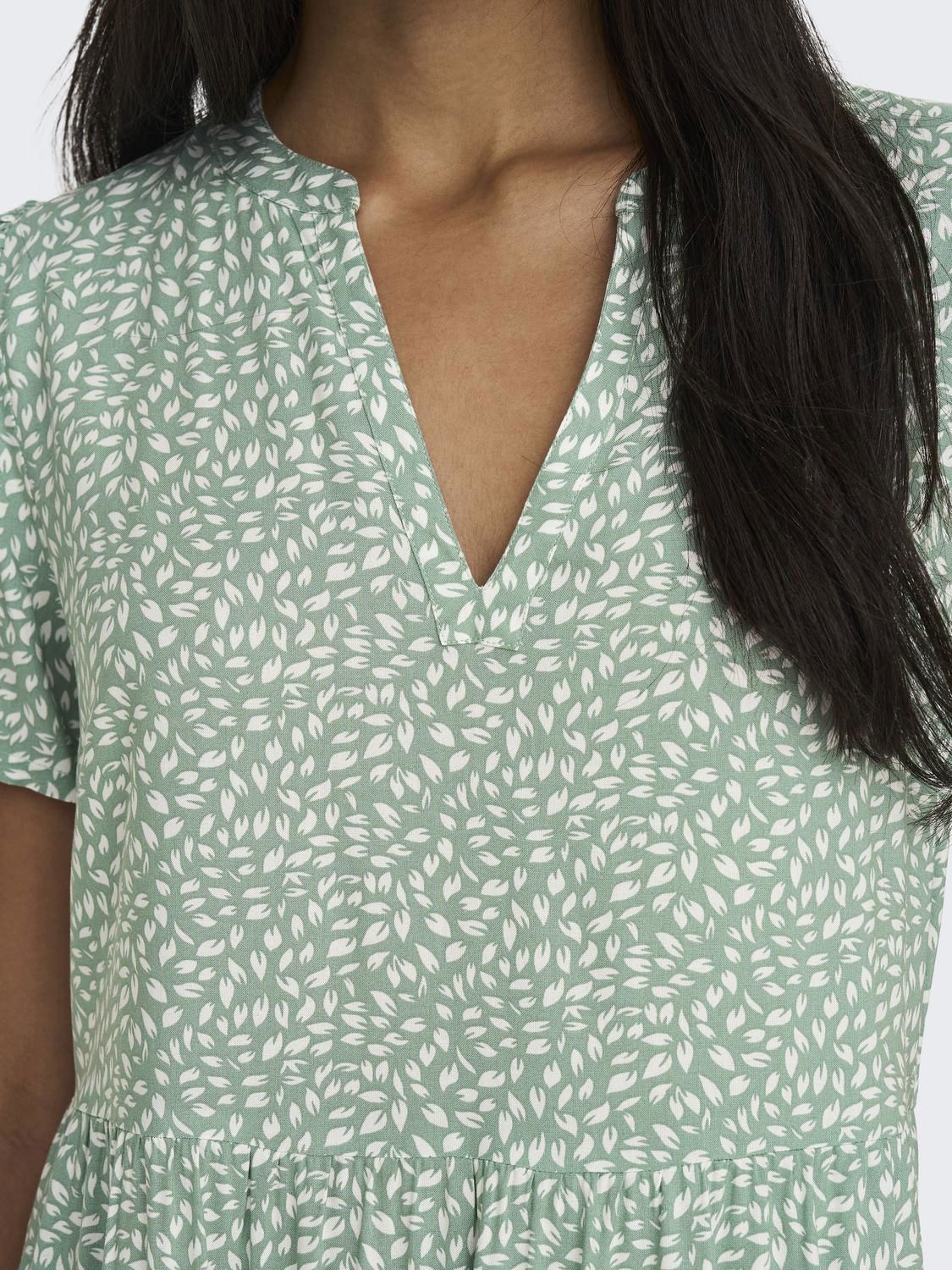Onlzally S/s Thea Dress Noos Wvn Grønn