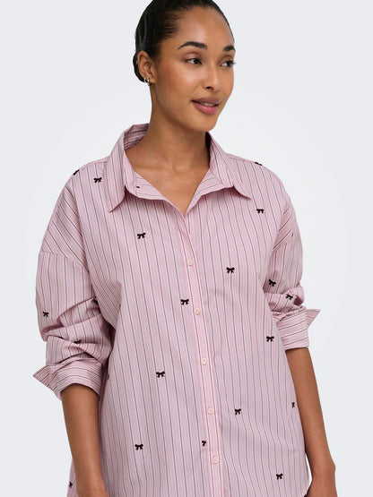 Onloregon Zeidi Ls Bow Shirt Noos Wvn Rosa