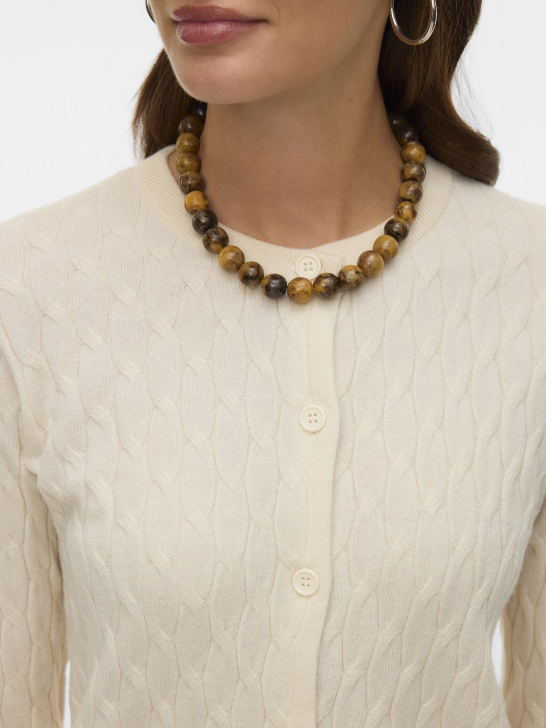 Vmfantastic Ls O-Neck Cable Cardigan Grå