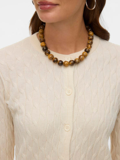 Vmfantastic Ls O-Neck Cable Cardigan Grå