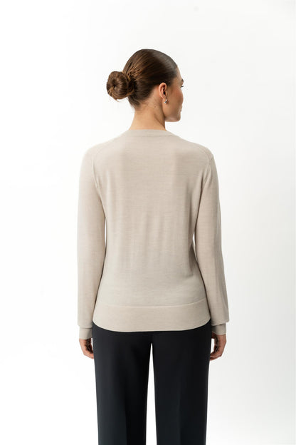 Merino Wool Crewneck Cream