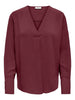 Jdylion L/s V-Neck Top Wvn Burgunder