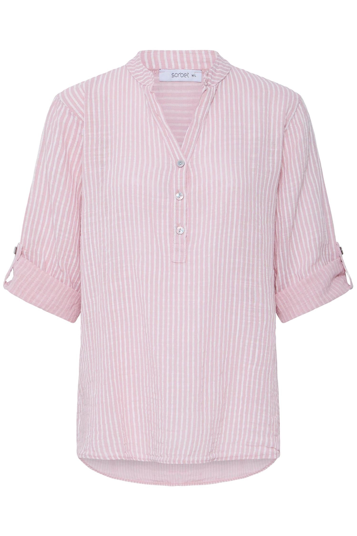 Sbxalexa Stripe Blouse Beige