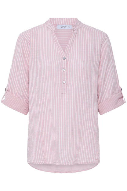 Sbxalexa Stripe Blouse Beige