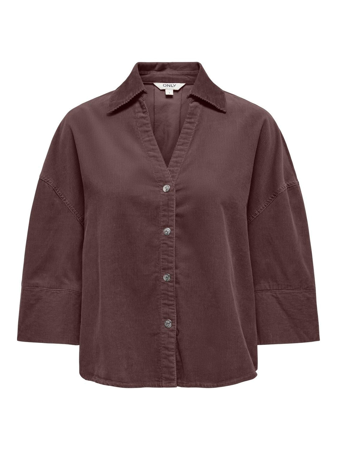 Onlnessa 3/4 Cord Shirt Cc Pnt Burgunder