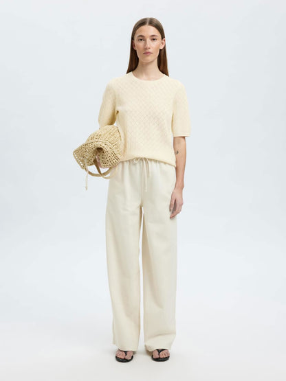 Slfhelen 2/4 Knit O-Neck Lys Beige