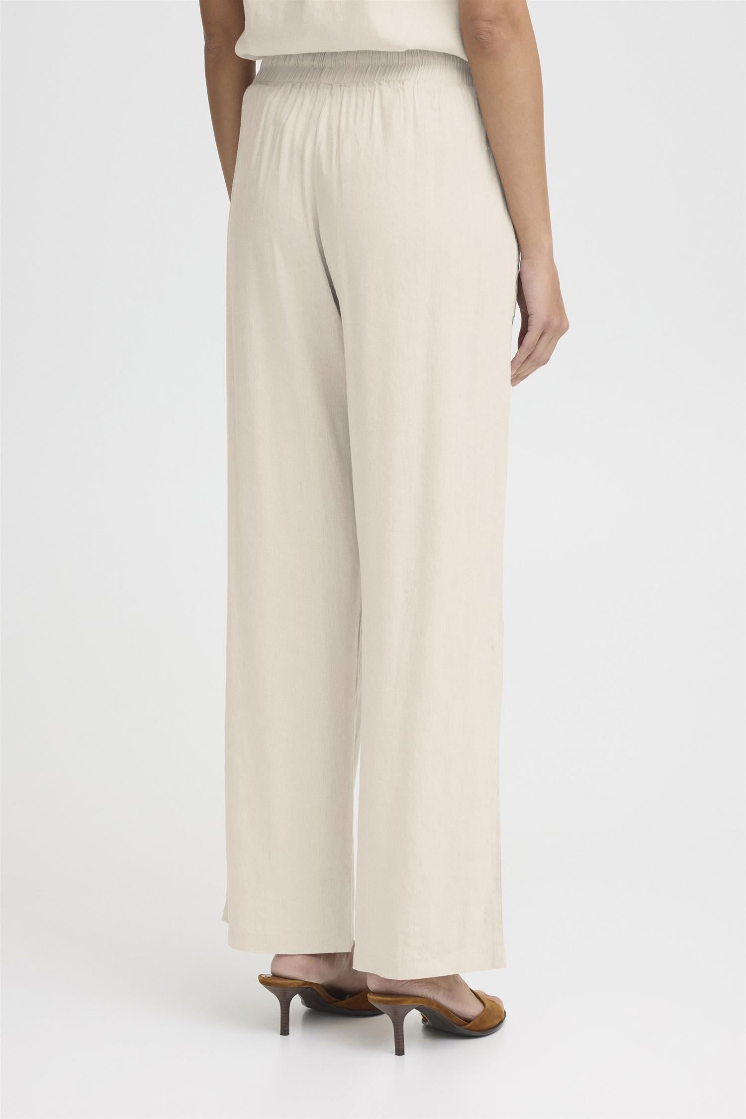 Pzluca Pant Full Length, Wide Beige