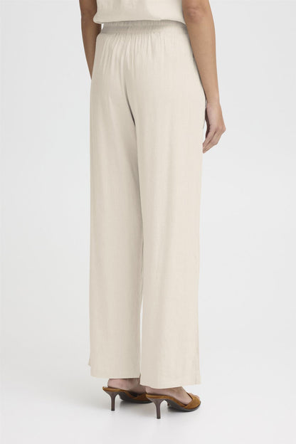 Pzluca Pant Full Length, Wide Beige