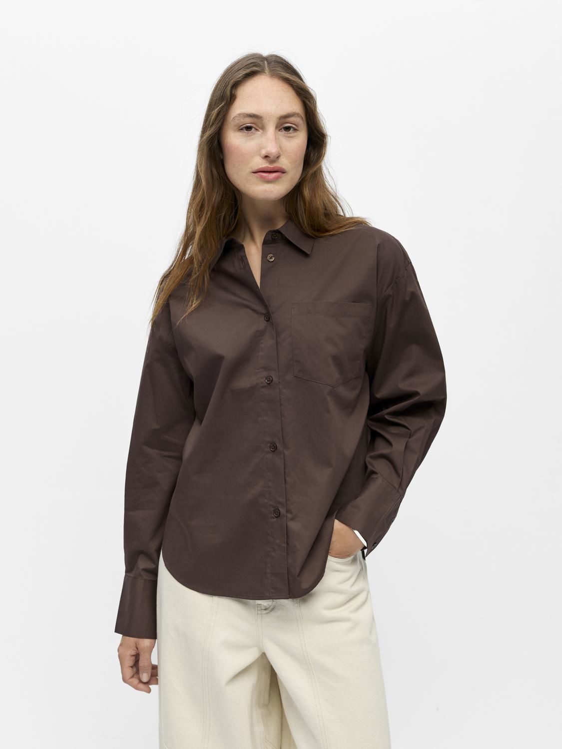 Objzila L/s Re Shirt Noos Brun