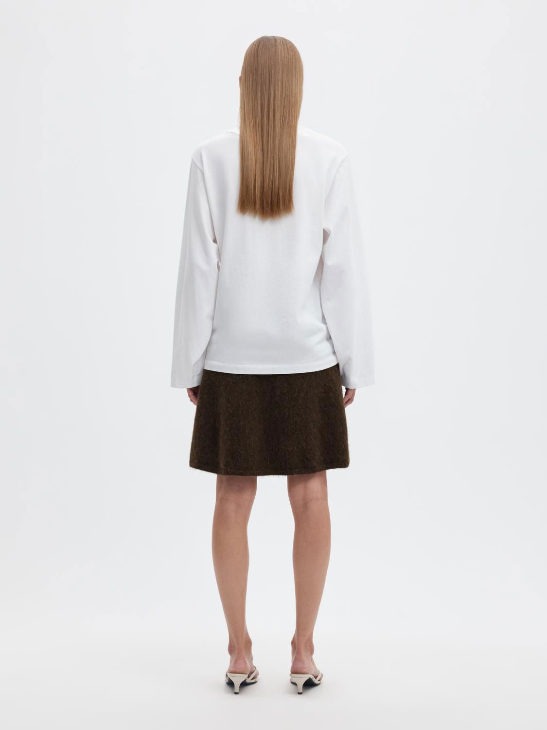 Slwlulu Brushed Hw Knit Skirt Noos Brun