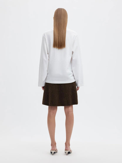 Slwlulu Brushed Hw Knit Skirt Noos Brun