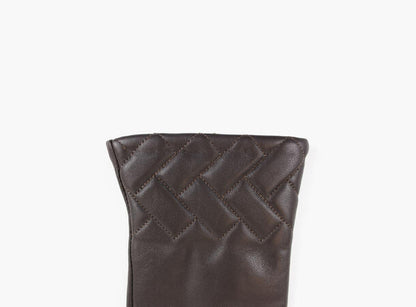 MANZINI Mina Leather Gloves Brun