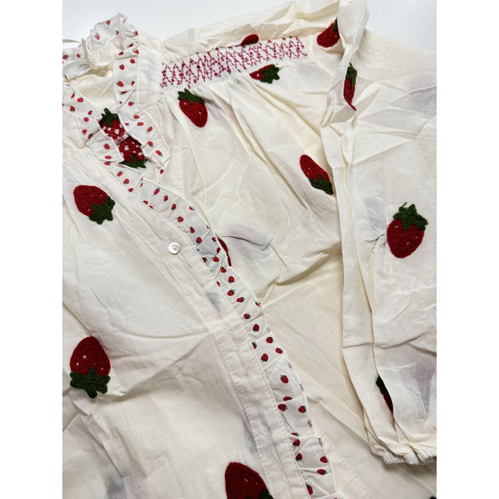 BOHEME SHIRT W/CHERRY EMBRODERY Off-White