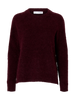 Slflulu Ls Knit O-Neck Noos Mørkelilla