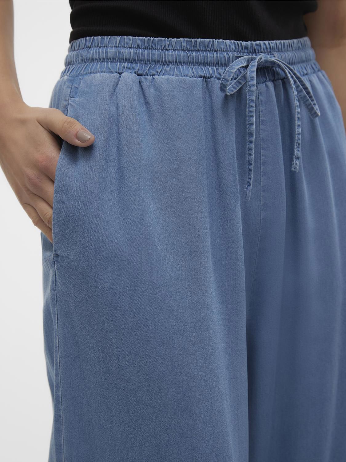 Vmbree Hw Long Loose Tencel Pants Ga Blå