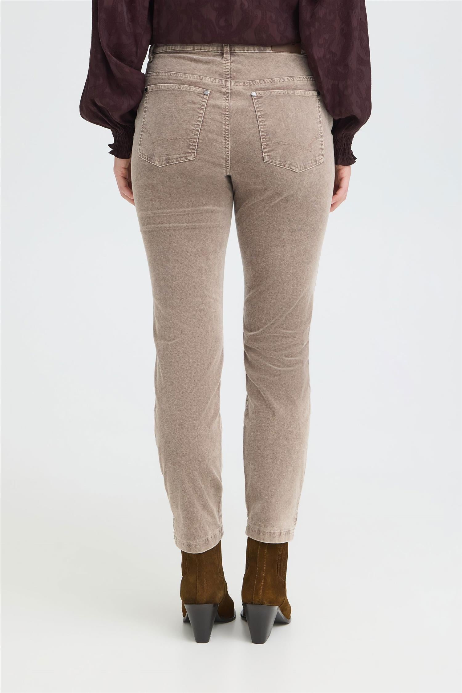 Pzfiba Hw Pant Skinny Leg Brun