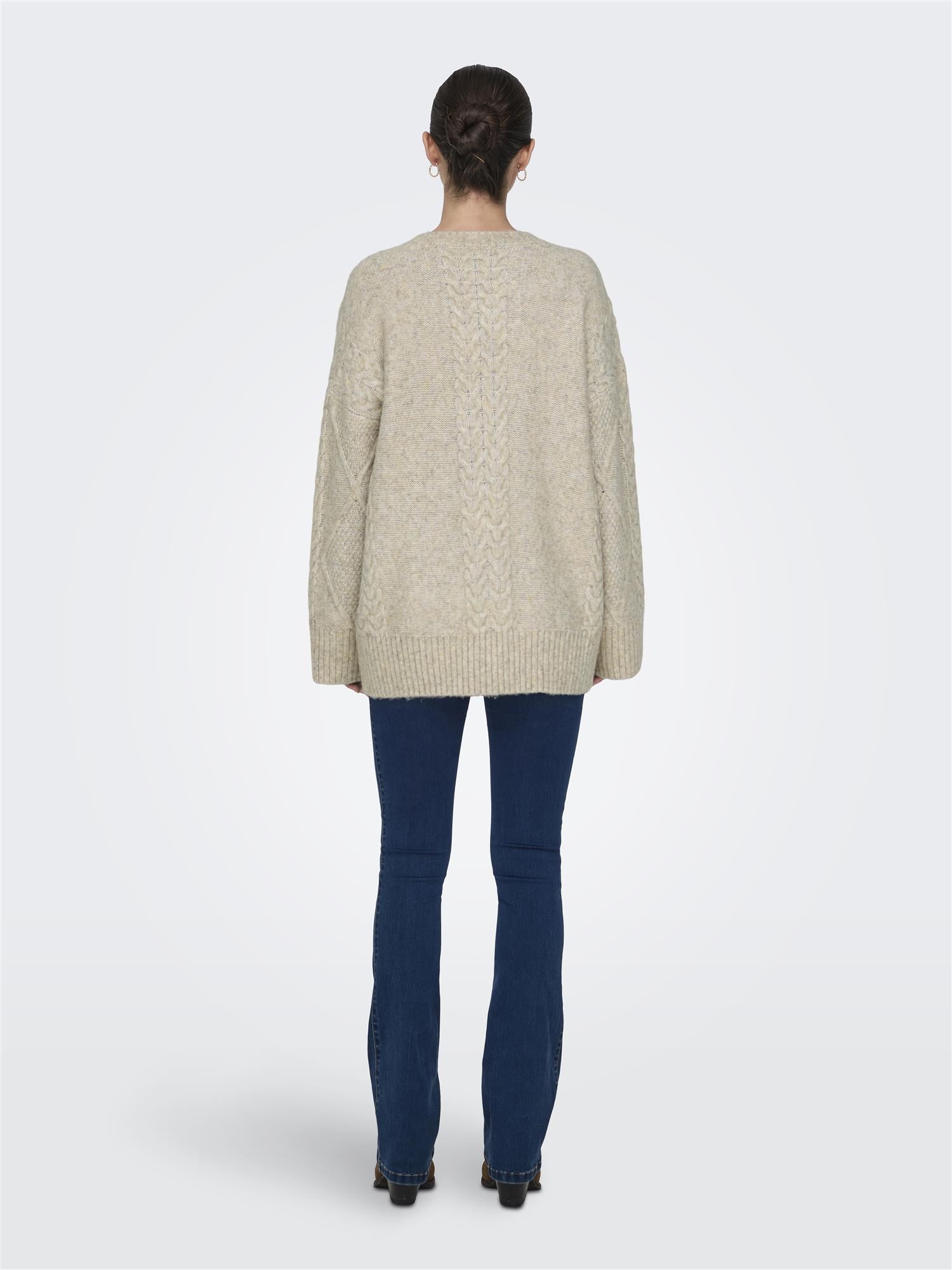 DYSILJA L/S LONG CABLE PULLOV. KNT NOOS Beige