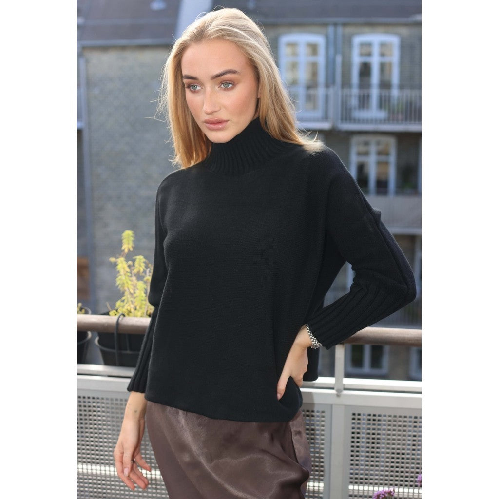 Highneck longsleeve Svart