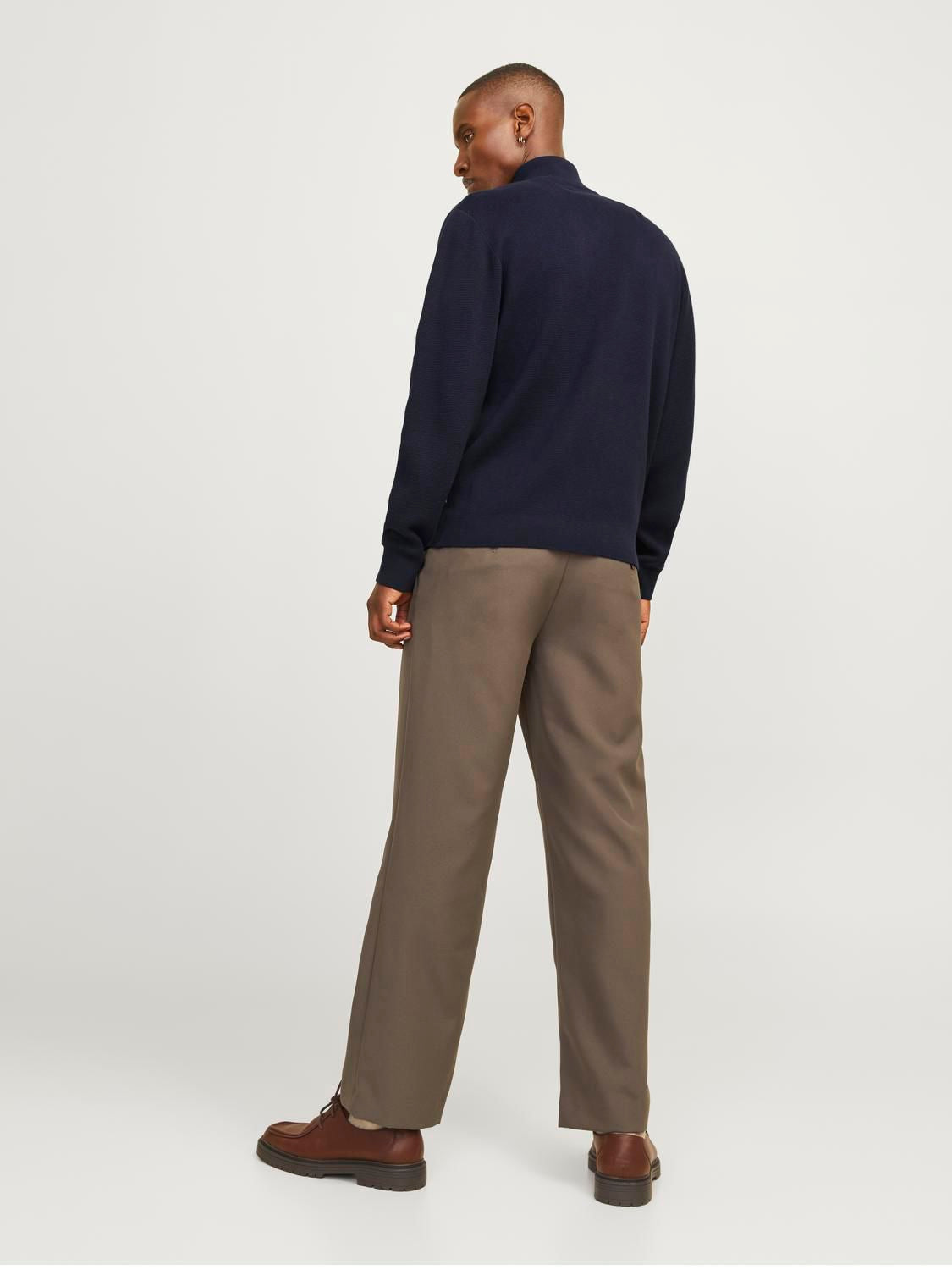 Jprmilano Stitch Knit Half Zip Sn Blå