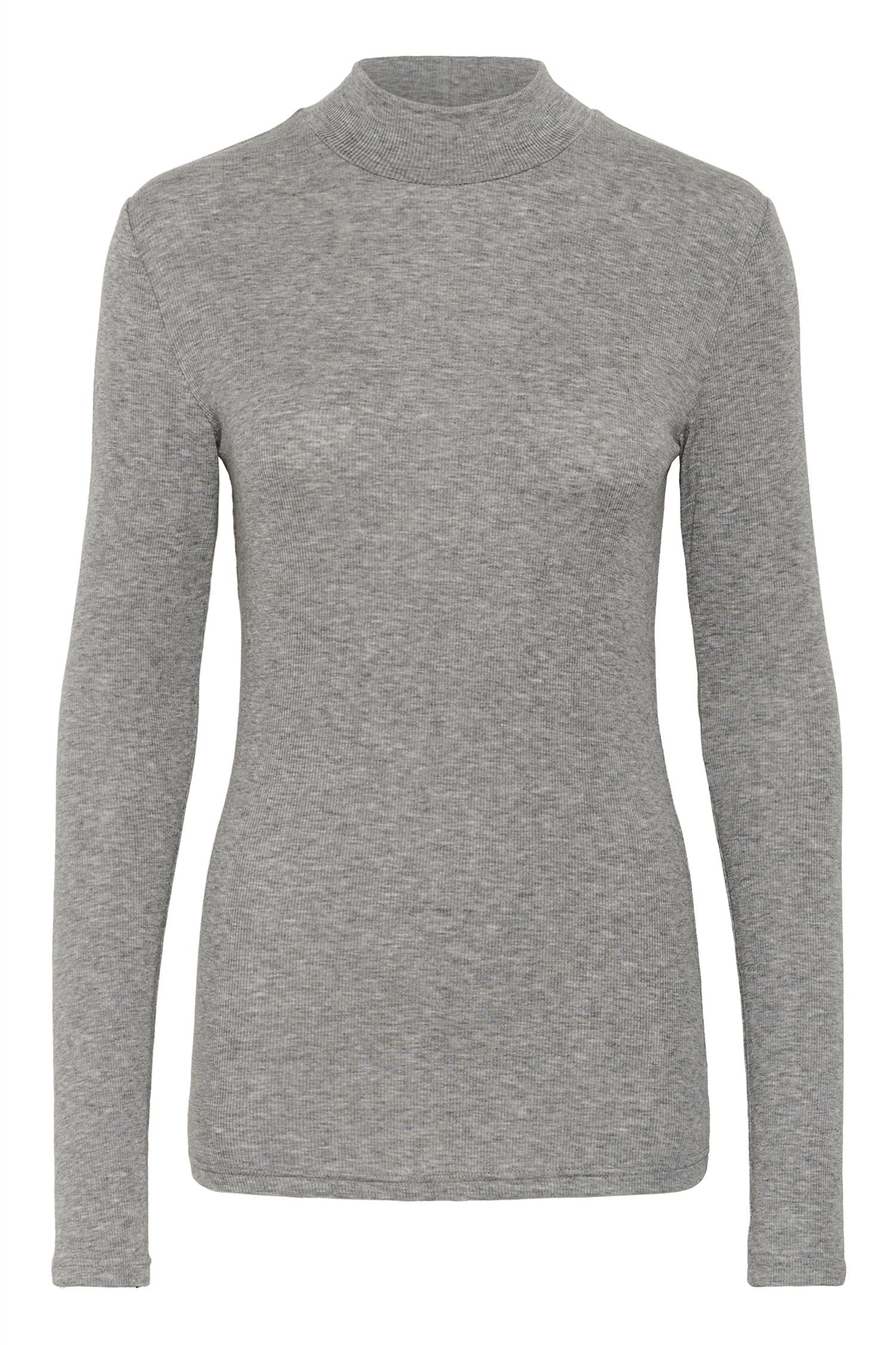 Kaiben Roll Neck T-Shirt Grey Melange