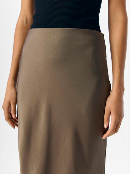 Objchilli Mw Long Skirt Noos Brun