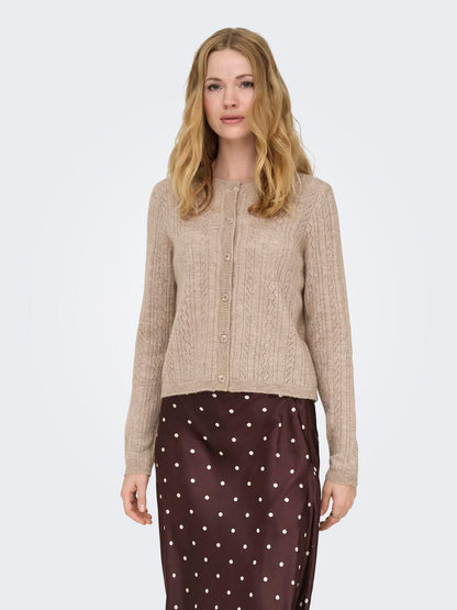 Jdyapril Life L/s O-Neck Cardigan Knt Brun